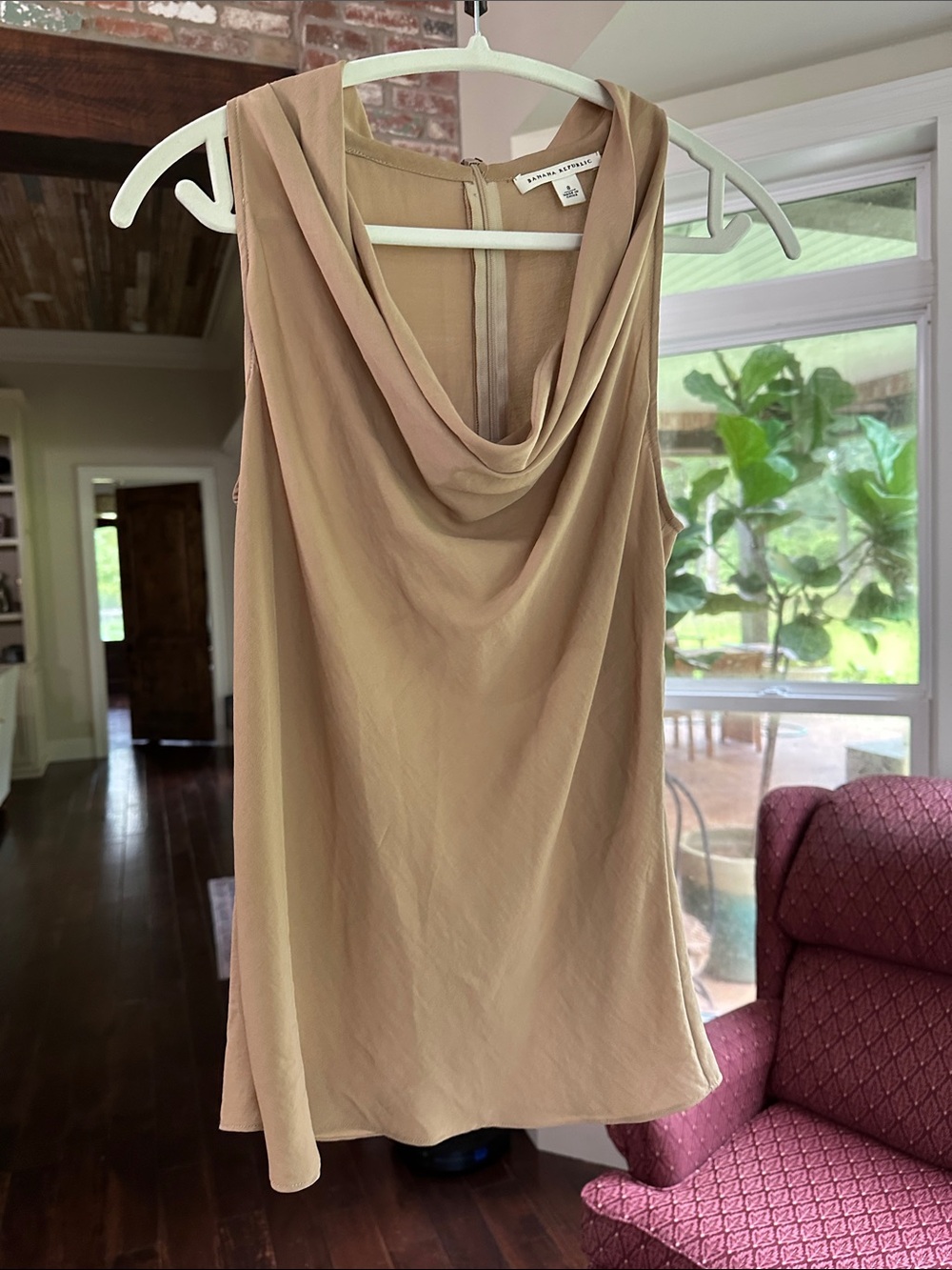 Banana Republic Taupe Cowl Neck Sleeveless Camisole